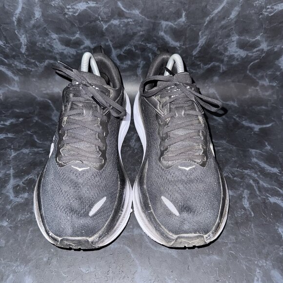 Hoka One One Bondi 8 Black & White Athletic Running Shoes Womens Size 9.5B - Picture 2 of 8